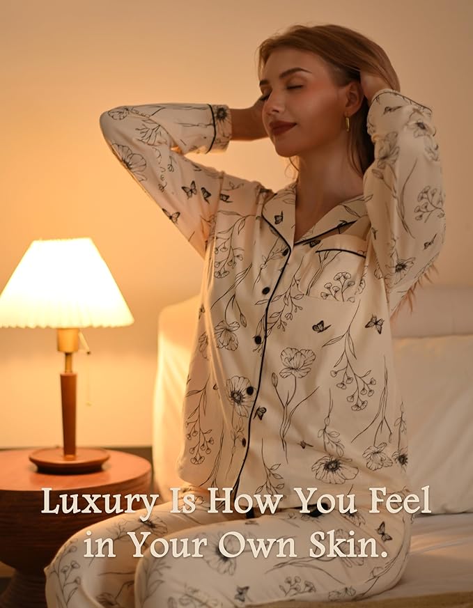 Women's 100% Cotton Pajama Set - Long Sleeve