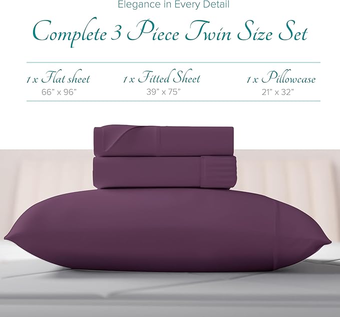 Linen Cooling Bed Sheet Set - Twin - 16 in Deep Pocket - 3 Piece
