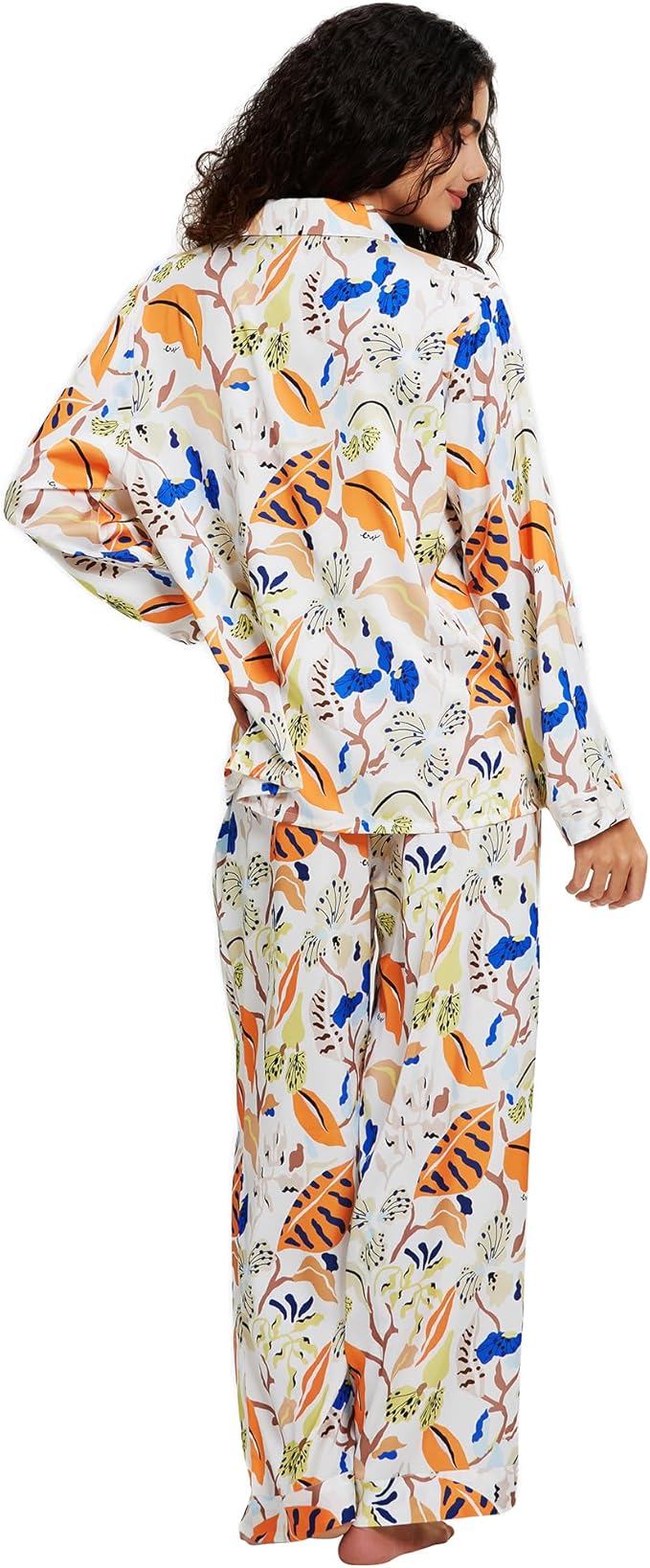 Satin Pajama Set - Long Sleeve - 2 Piece