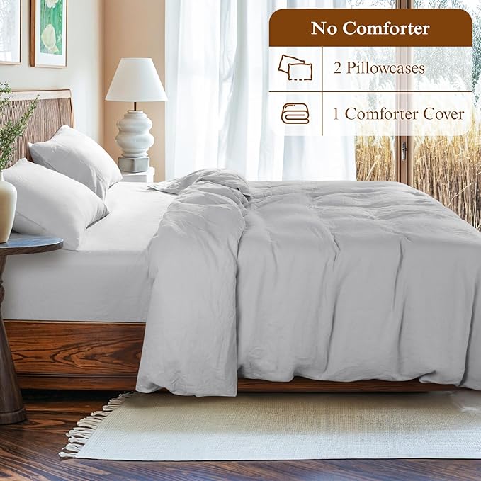 Linen Duvet Cover Set - Full - 3 Piece
