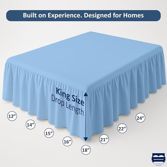 Microfiber Bed Skirt - King - 12 in Drop