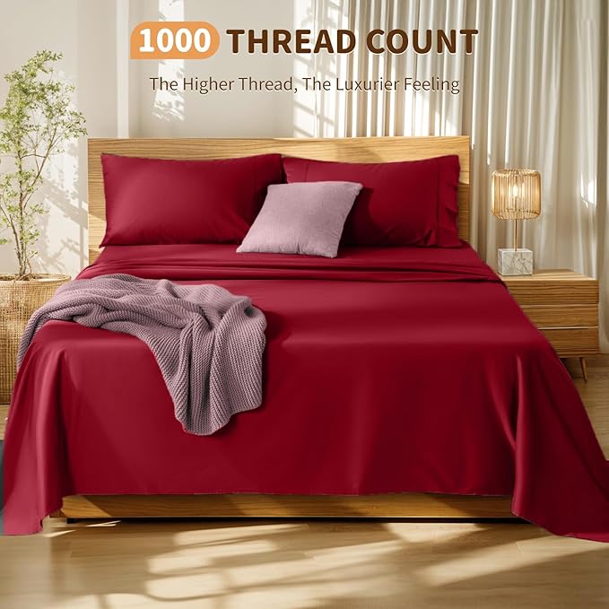 100% Cotton Bed Sheet Set - California King - 4 Piece