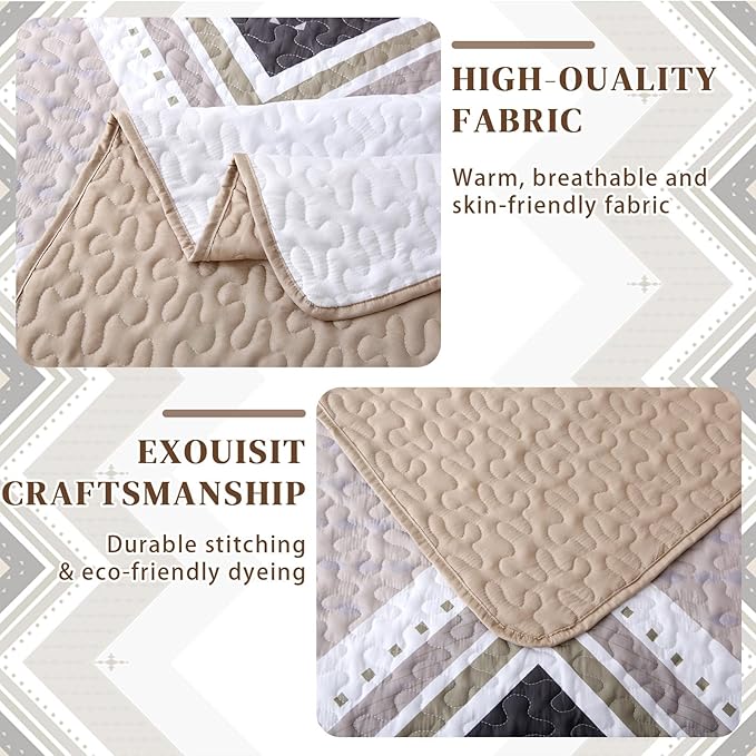 Microfiber Quilt Set - King - 3 Piece