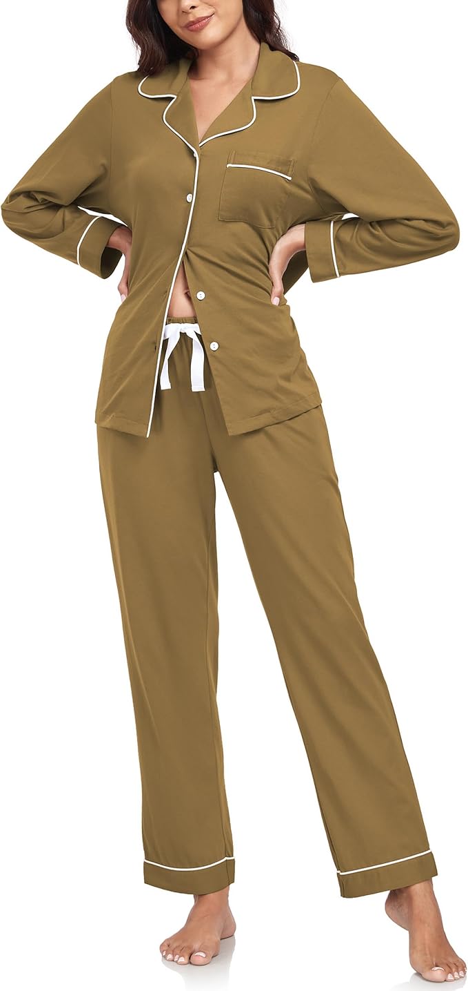 Women's 100% Cotton Pajama Set - Long Sleeve - 2 Piece