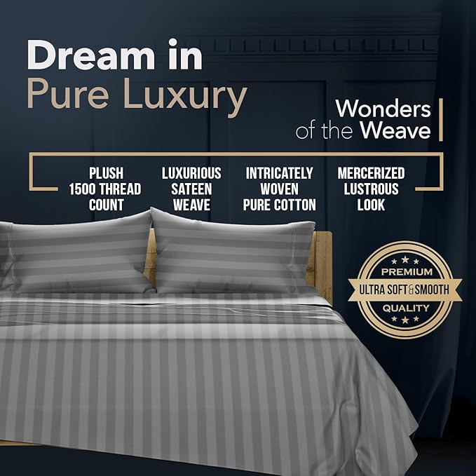 Linen Cooling Bed Sheet Set - King - 17 in Deep Pocket - 4 Piece