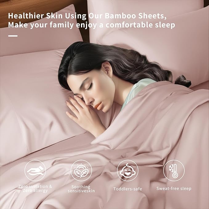 Bamboo Cooling Bed Sheet Set - King - 6 Piece