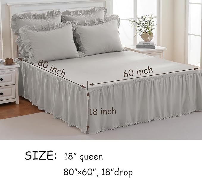 100% Cotton Bed Skirt - Queen - 18 in Drop