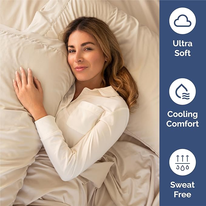 Cooling Bed Sheet Set - Split King - 16 in Deep Pocket - 7 Piece