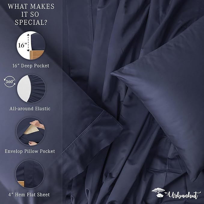 Bed Sheet Set - King - 16 in Deep Pocket - 4 Piece