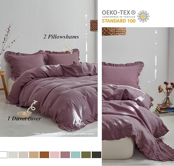 Linen Duvet Cover Set - King - 3 Piece