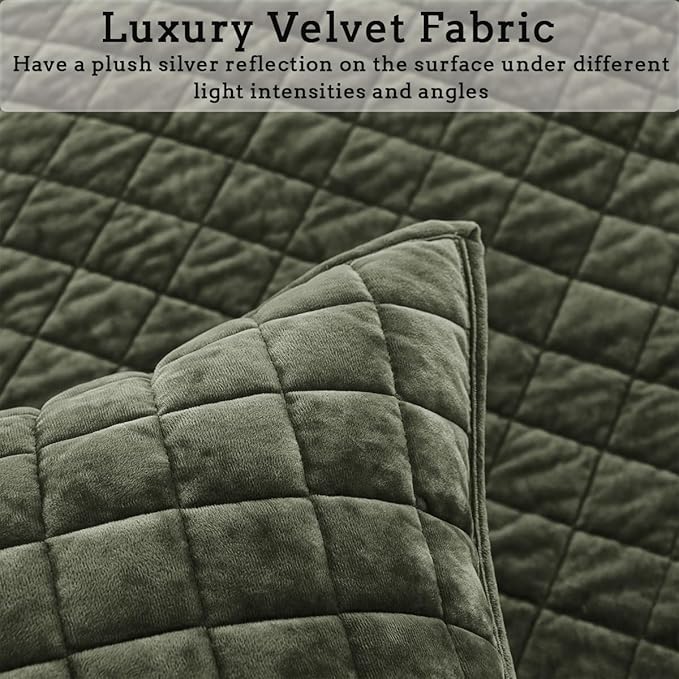 Velvet Quilt Set - California King - 3 Piece