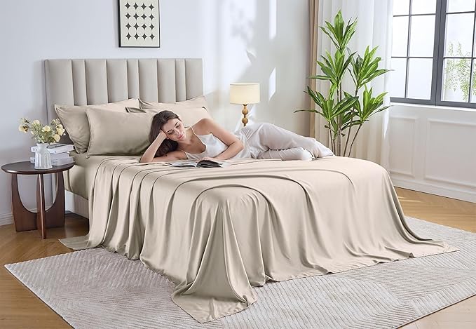 Bamboo Cooling Bed Sheet Set - King - 4 Piece