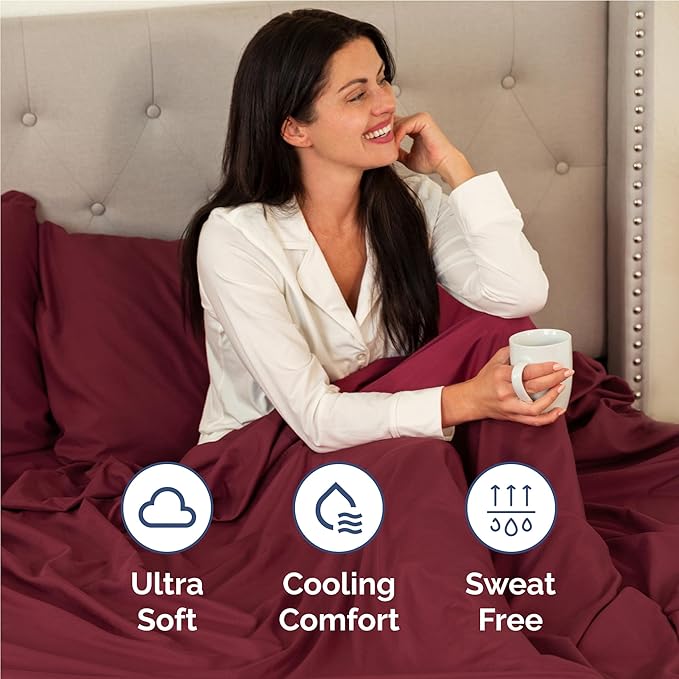 Cooling Bed Sheet Set - Twin XL - 16 in Deep Pocket - 4 Piece