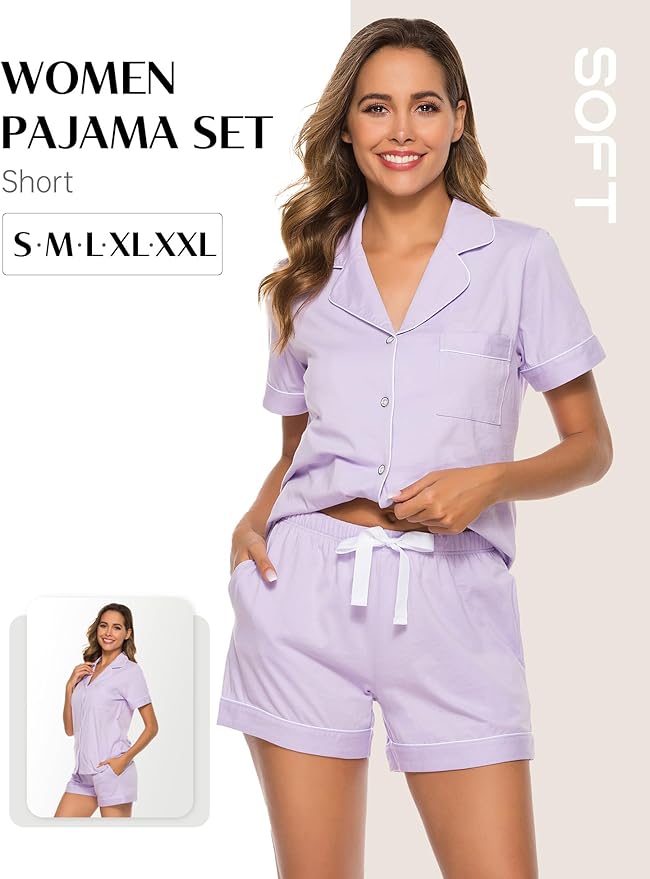 Women's Pajama Set - Short Sleeve - 2 Piece