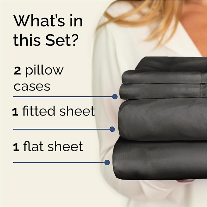 Cooling Bed Sheet Set - Twin XL - 16 in Deep Pocket - 4 Piece