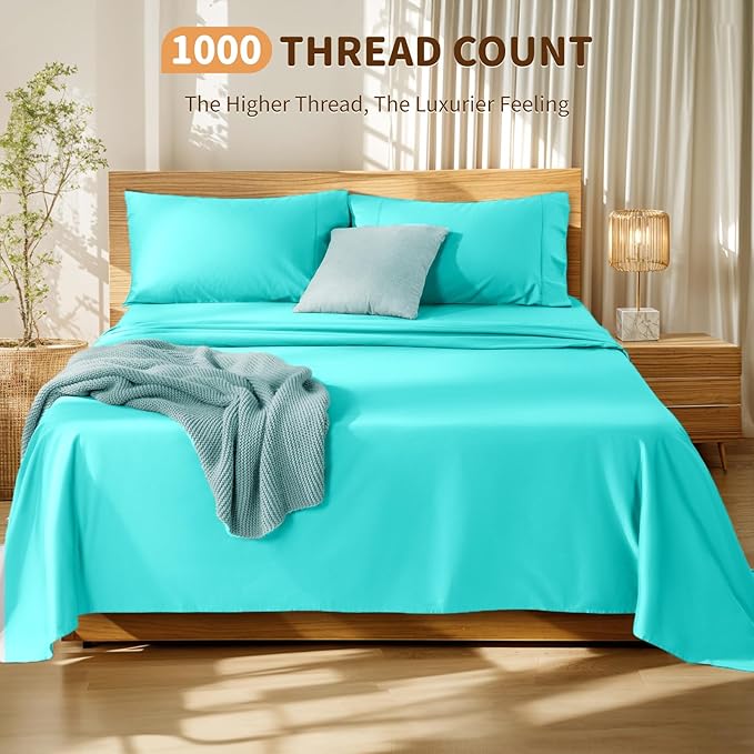 100% Cotton Bed Sheet Set - Queen - 4 Piece