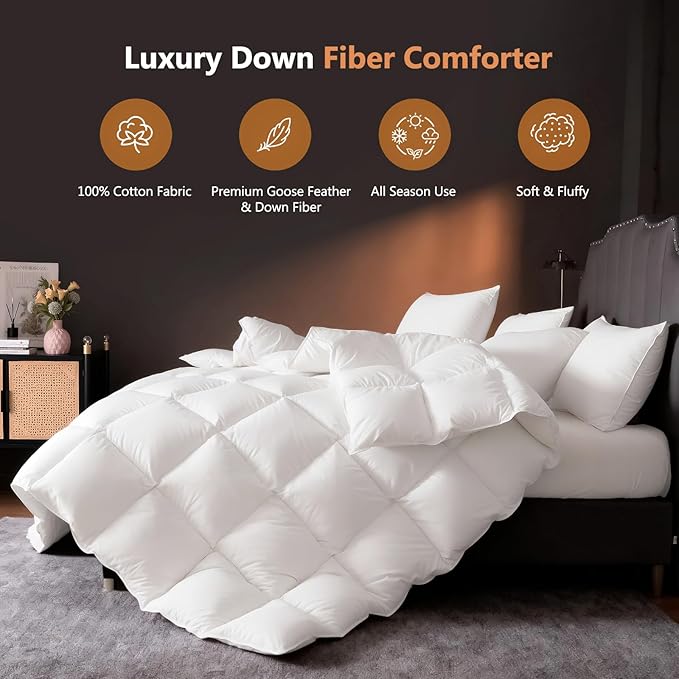 100% Cotton Duvets Down Comforter - King - 116 x 98 in