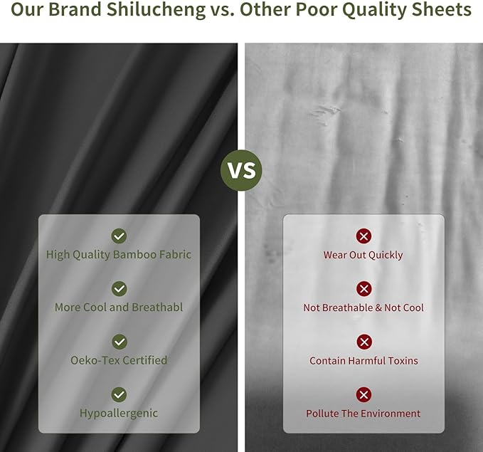 Bamboo Cooling Bed Sheet Set - Queen - 6 Piece