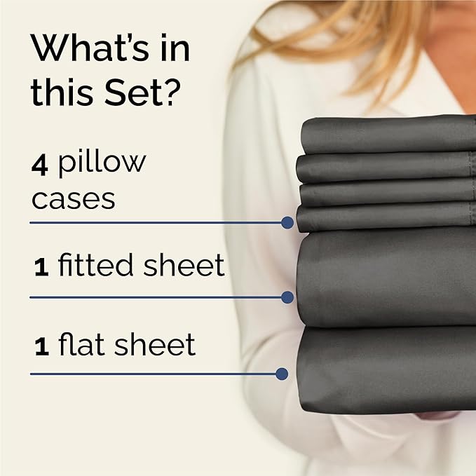 Cooling Bed Sheet Set - King - 16 in Deep Pocket - 6 Piece