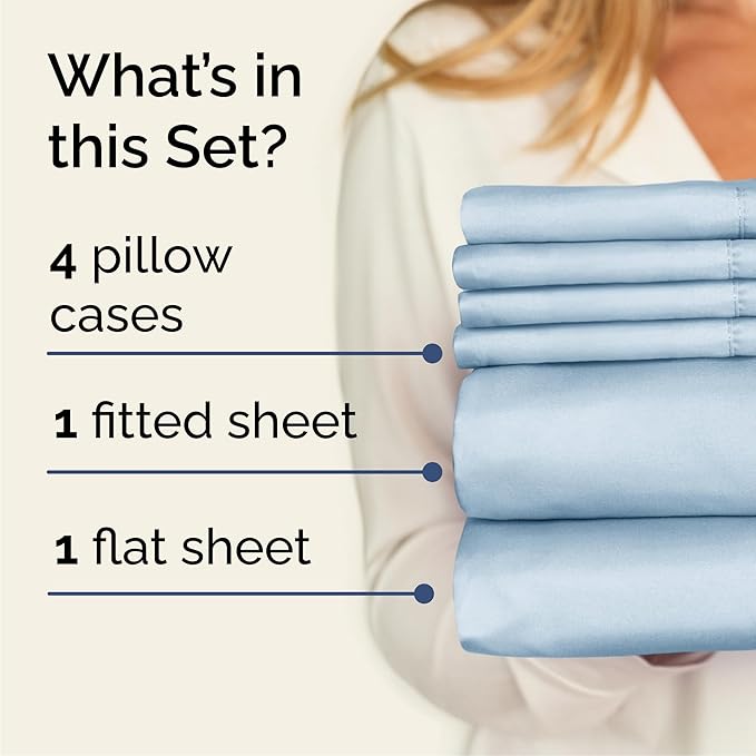 Cooling Bed Sheet Set - Queen - 16 in Deep Pocket - 6 Piece