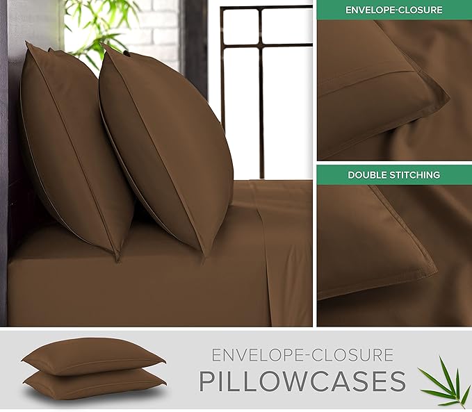 Bamboo Cooling Bed Sheet Set - Queen - 4 Piece
