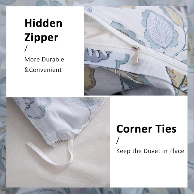 100% Cotton Duvet Cover Set - King - 3 Piece