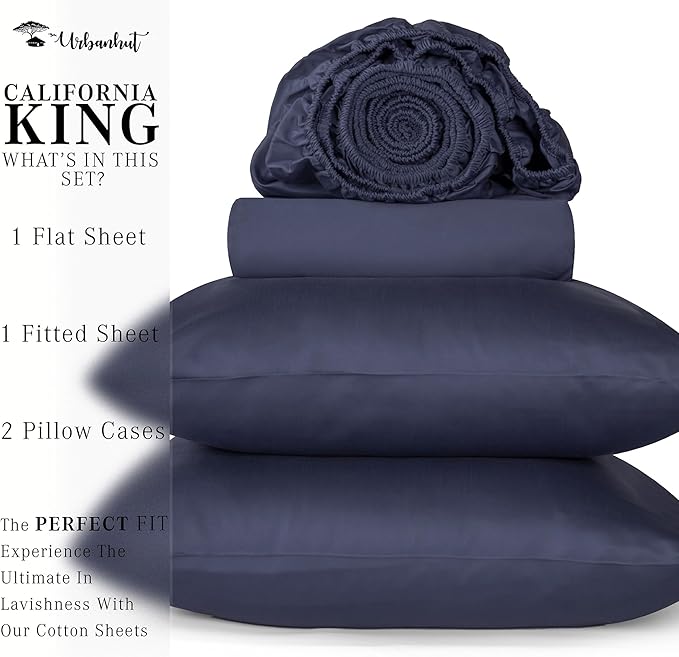Bed Sheet Set - California King - 16 in Deep Pocket - 4 Piece