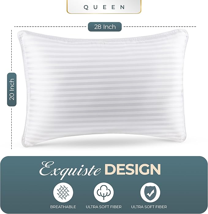 Down Alternative Cooling Bed Pillow - Queen - 2 Piece