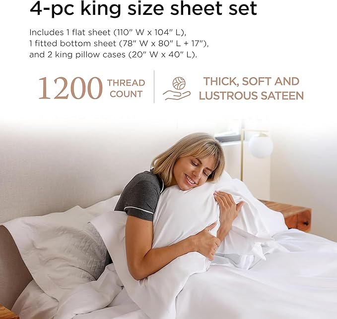 Bed Sheet Set - King - 17 in Deep Pocket - 4 Piece