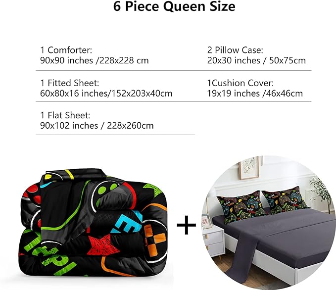 Microfiber Comforter Set - Queen - 6 Piece