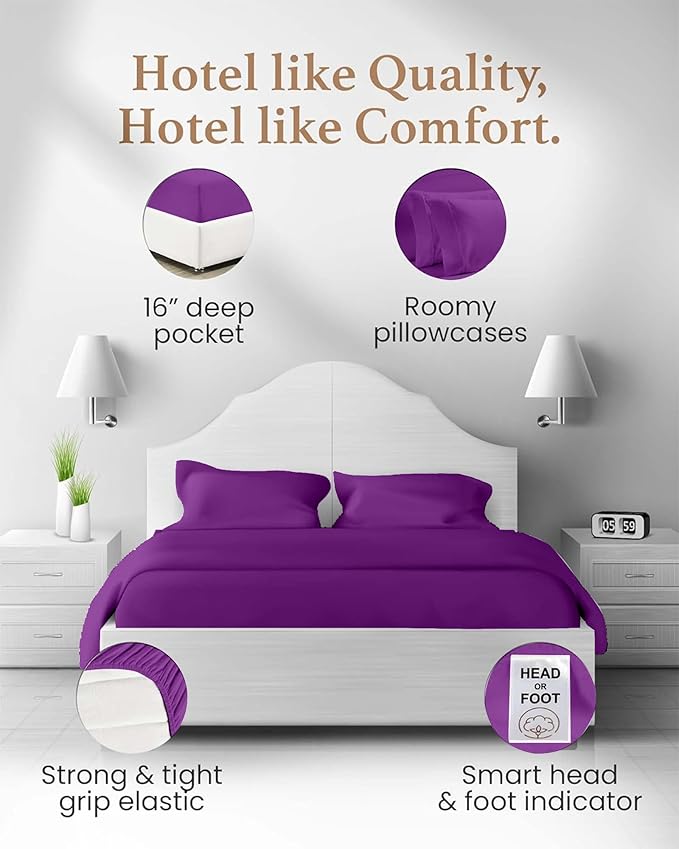 Bed Sheet Set - Twin XL - 16 in Deep Pocket - 3 Piece