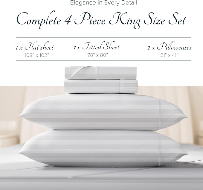 Linen Cooling Bed Sheet Set - King - 4 Piece