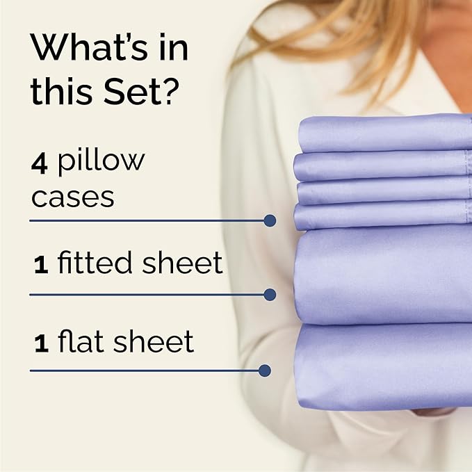 Cooling Bed Sheet Set - King - 16 in Deep Pocket - 6 Piece