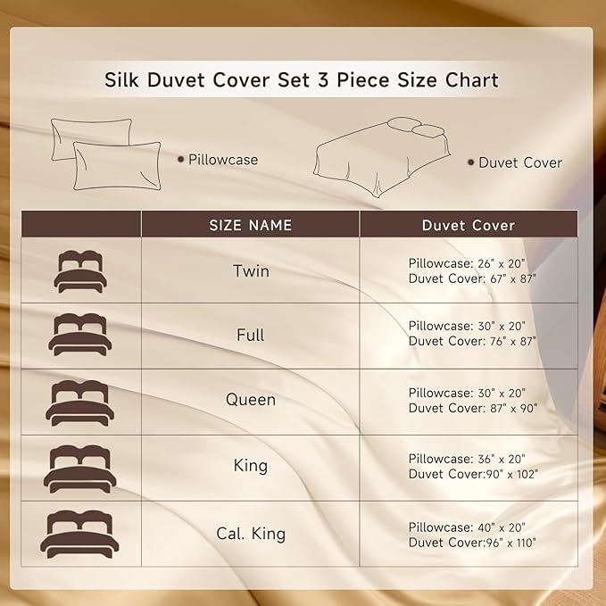 Mulberry Silk Duvet Cover Set - Twin - 3 Piece