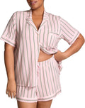 Women's Shorts Pajama Set - Short Sleeve - 2 Piece