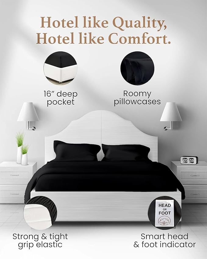 100% Cotton Bed Sheet Set - Queen - 4 Piece
