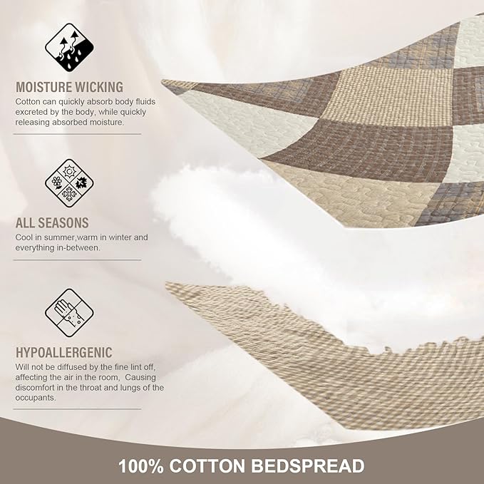 100% Cotton Bedding Set - King - 3 Piece
