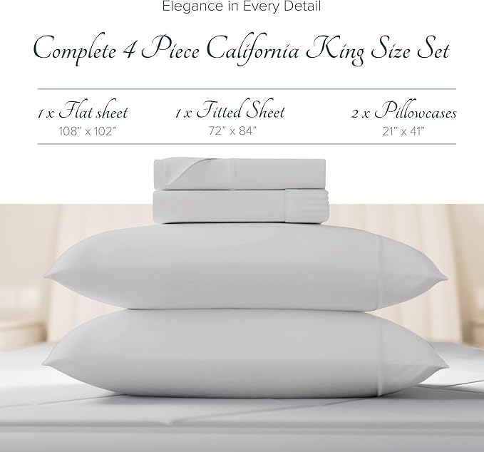 Linen Cooling Bed Sheet Set - California King - 4 Piece