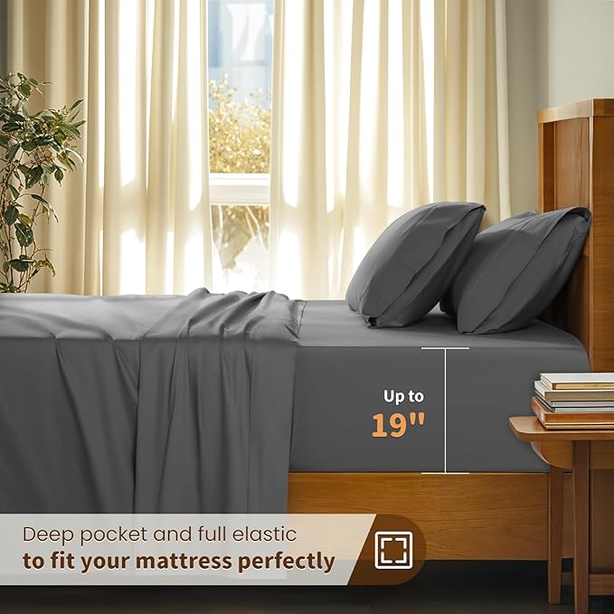 100% Cotton Bed Sheet Set - California King - 4 Piece