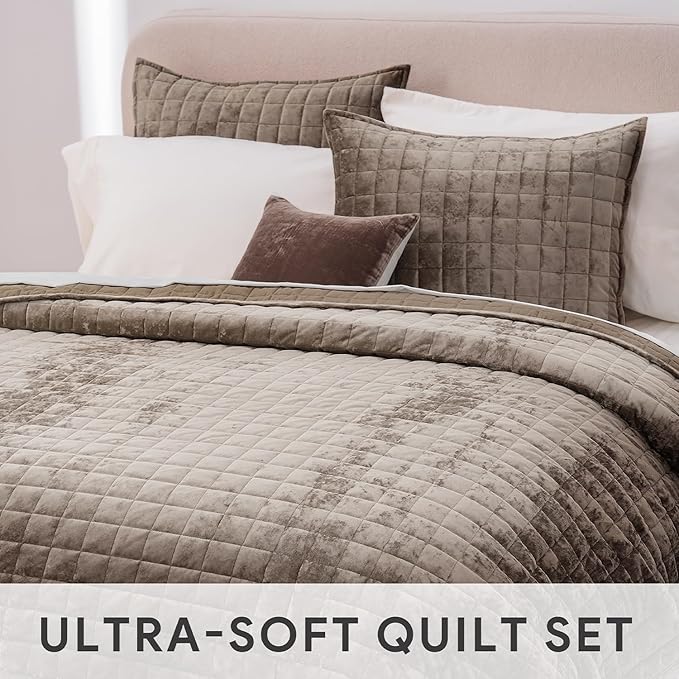 Velvet Bedspreads Coverlets Set - King