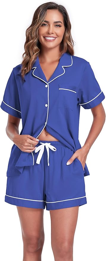 100% Cotton Pajama Set - Short Sleeve - 2 Piece