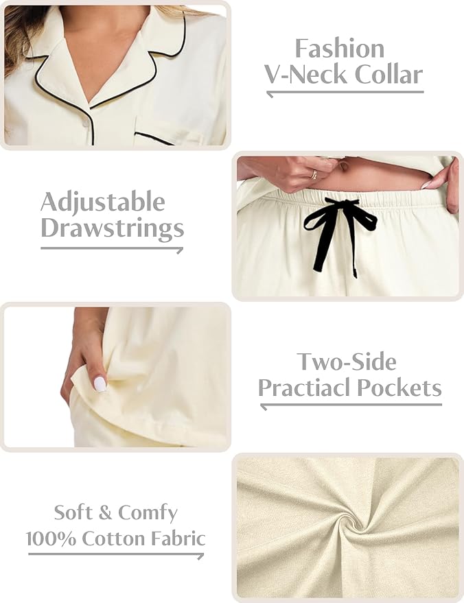 Women's Pajama Set - Short Sleeve - 2 Piece