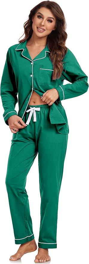 100% Cotton Pants Pajama Set - Long Sleeve - 2 Piece