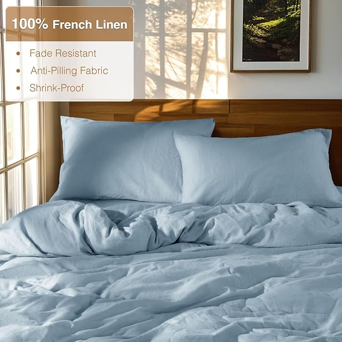 Linen Duvet Cover Set - Queen - 3 Piece