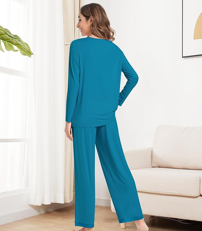 Women's Bamboo Pants Pajama Set - Long Sleeve - 2 Piece