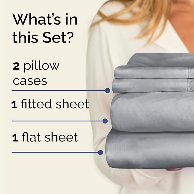 Cooling Bed Sheet Set - Twin - 16 in Deep Pocket - 4 Piece