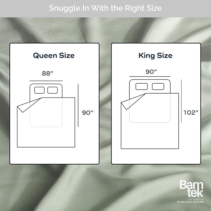 Bamboo Cooling Duvet Cover Set - Queen - 3 Piece