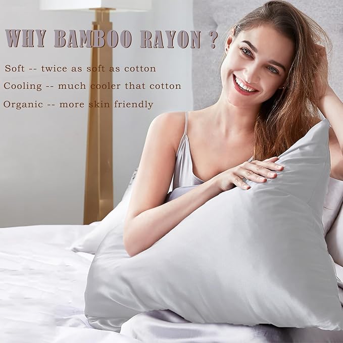 Bamboo Cooling Pillowcase Set - Standard - 20 x 26 in - 2 Pack - 2 Piece