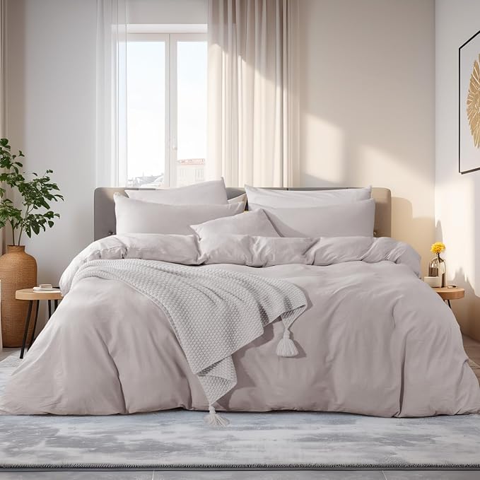 Linen Duvet Cover Set - King - 3 Piece