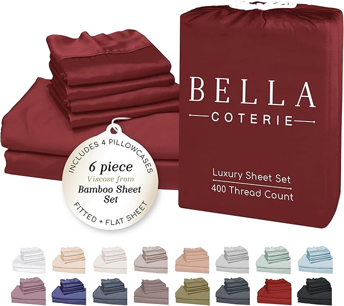 Bamboo Cooling Bed Sheet Set - King - 6 Piece